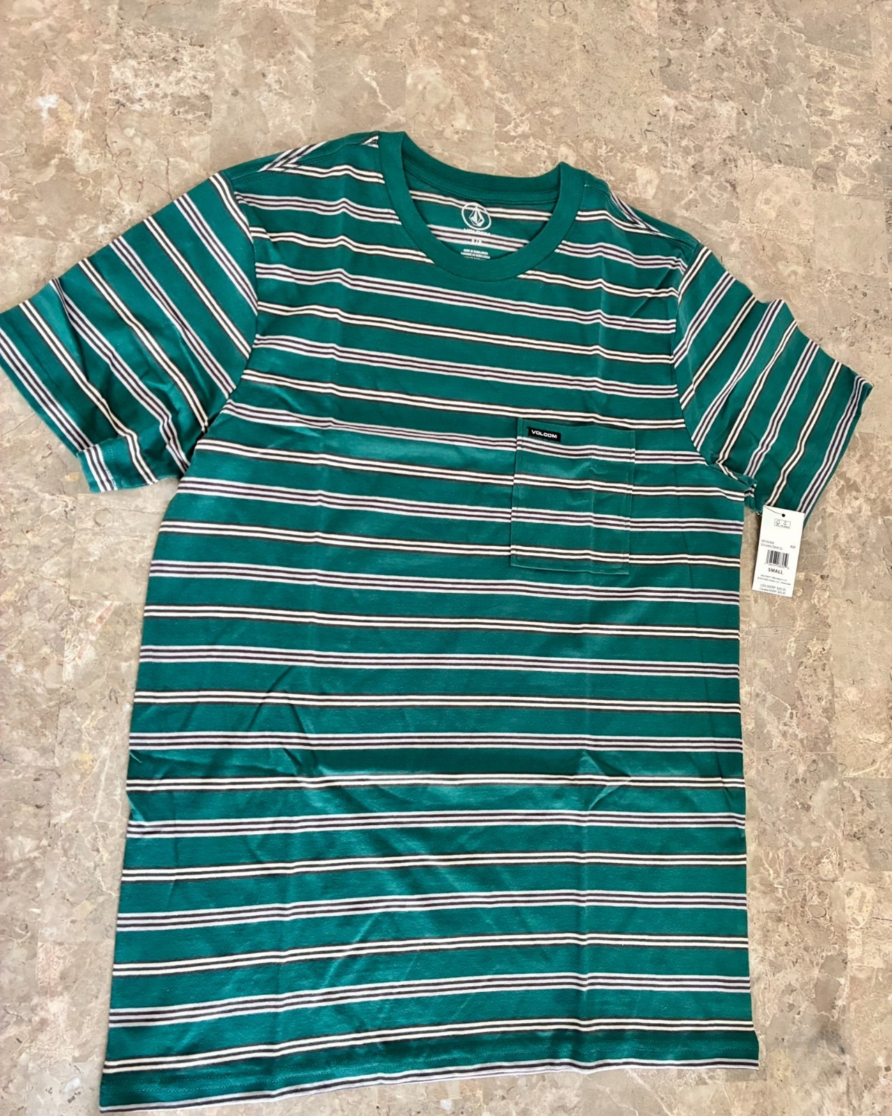 Volcom Sylvan Crew SS Striped Pocket T-Shirt Men’s NWT gallery