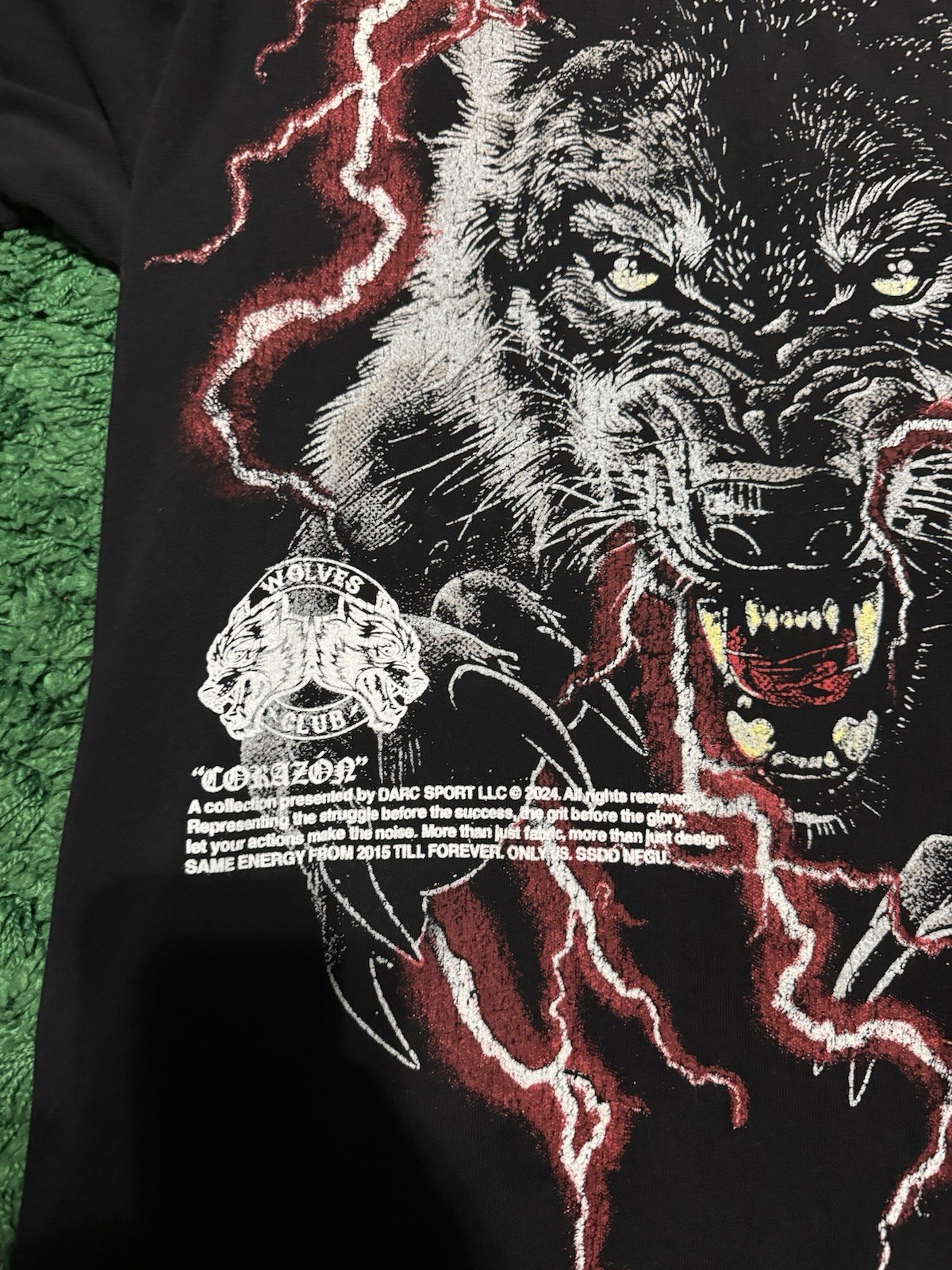 Dark Sport "Trust Your Instinct" Premium Oversized Shirt Black / Red Lightning gallery