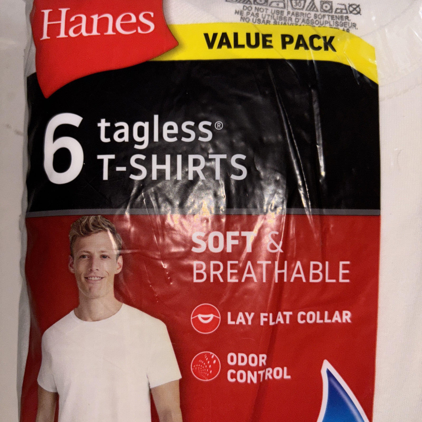 Hanes Men's FreshIQ ComfortSoft Crewneck Undershirt - White (Pack of 6) (2135P6) gallery