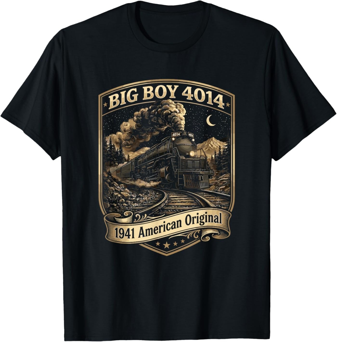 Big Boy 4014 Train Engineer Steam Train Conductor American T-Shirt