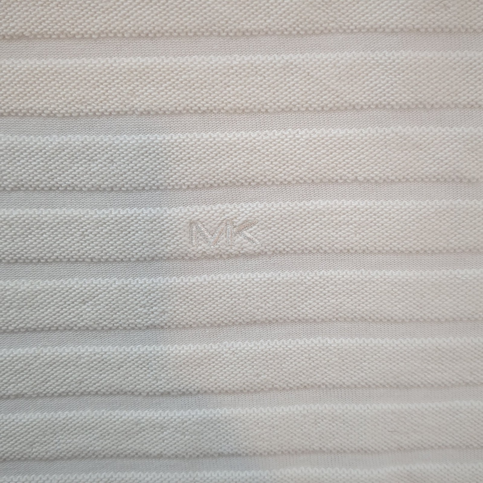 NWT Michael Kors Mens M White Horizontal Ottoman Ribbed Texture Crewneck T-Shirt gallery