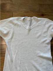 Vintage White Waffle Knit Thermal Undershirt Grunge Punk Sz Med Faded Worn