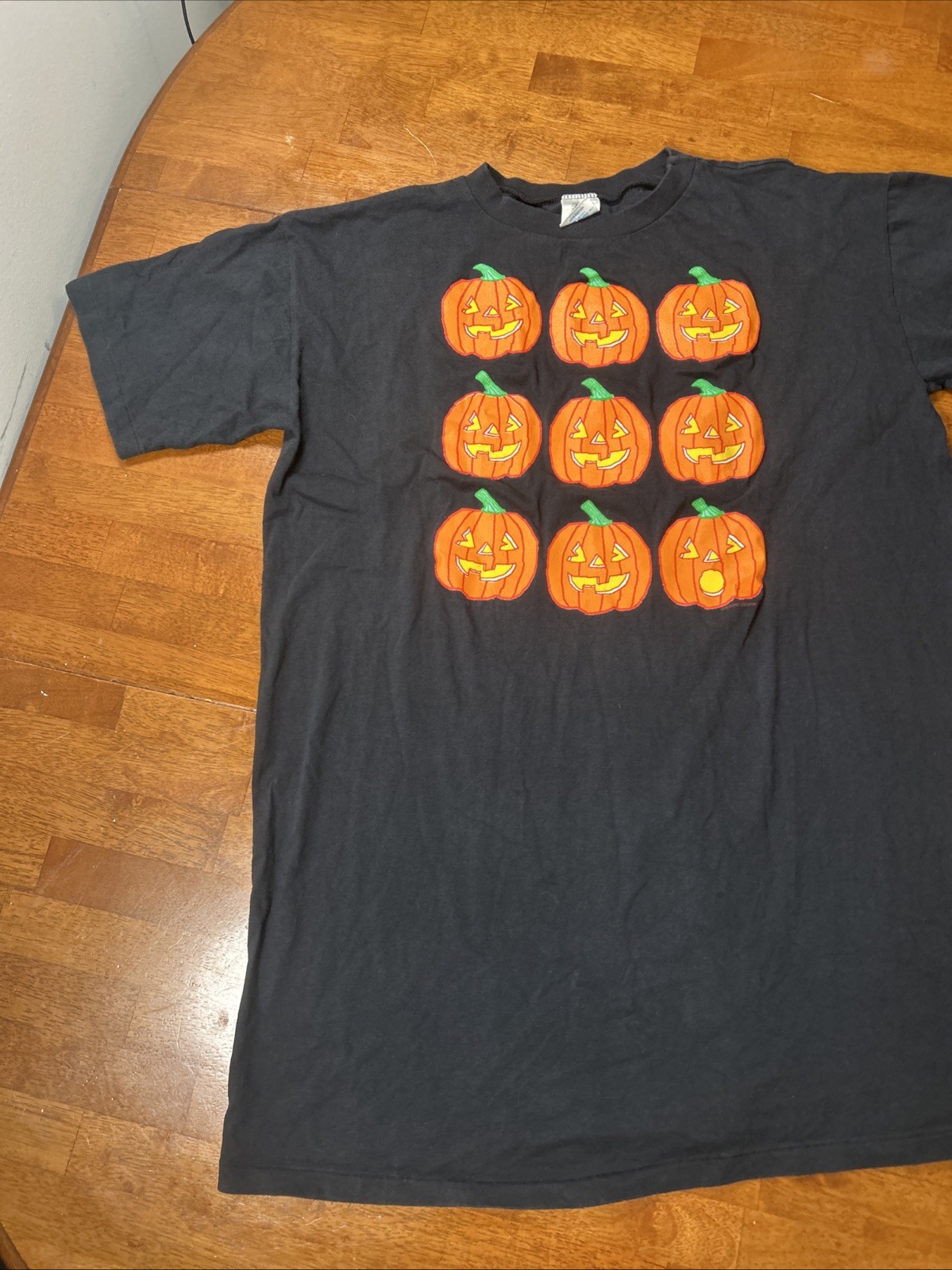 Vintage Halloween Pumpkin T Shirt One Size Fits All Black Single Stitch gallery