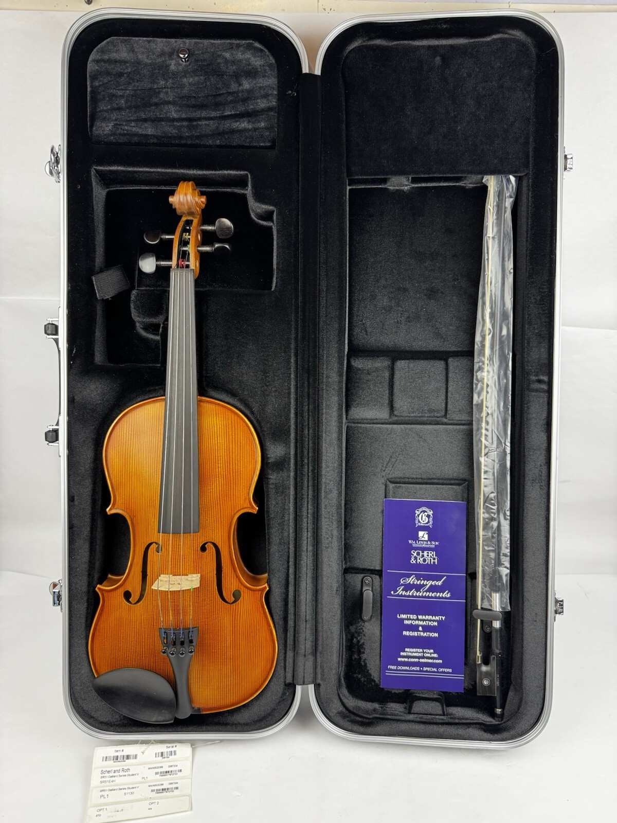 Scherl & Roth SR51E4H 4/4 Size Galliard Student Size Violin + Case, Brand New