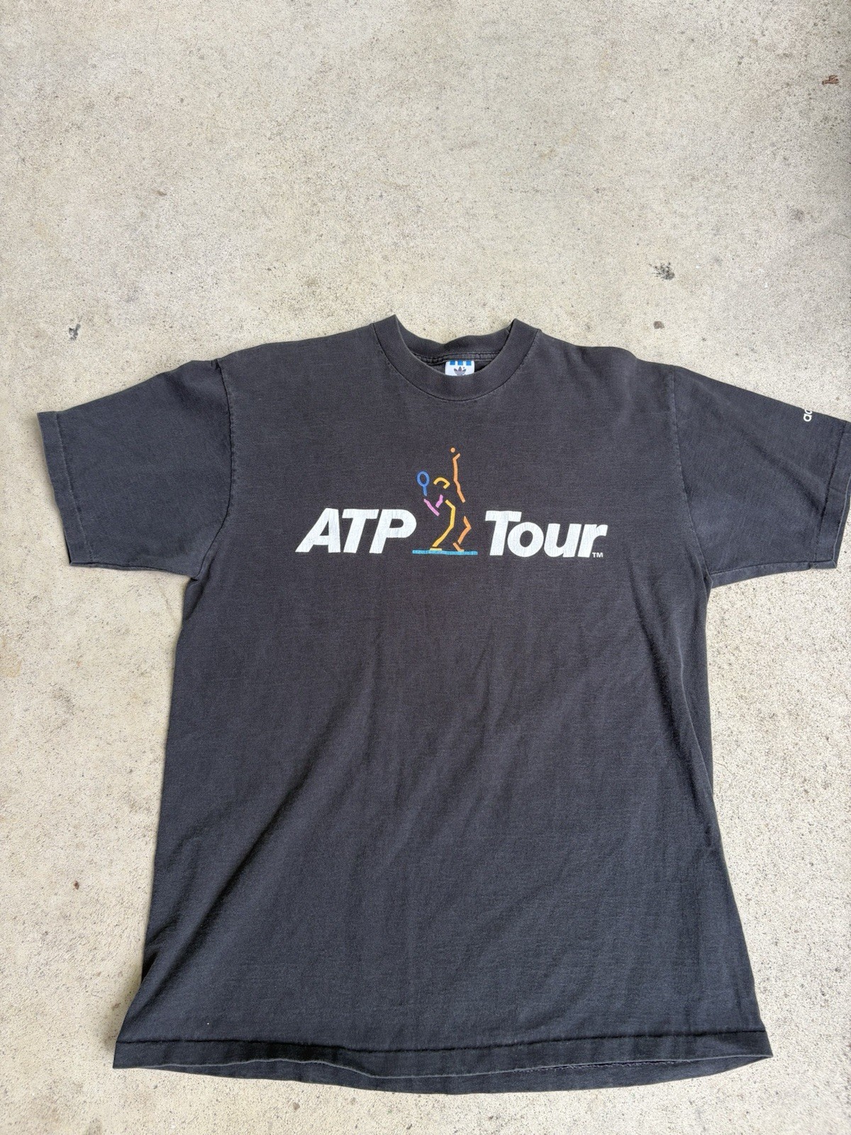 Vintage Adidas ATP Tennis Black Single Stitch Made In USA Shirt gallery