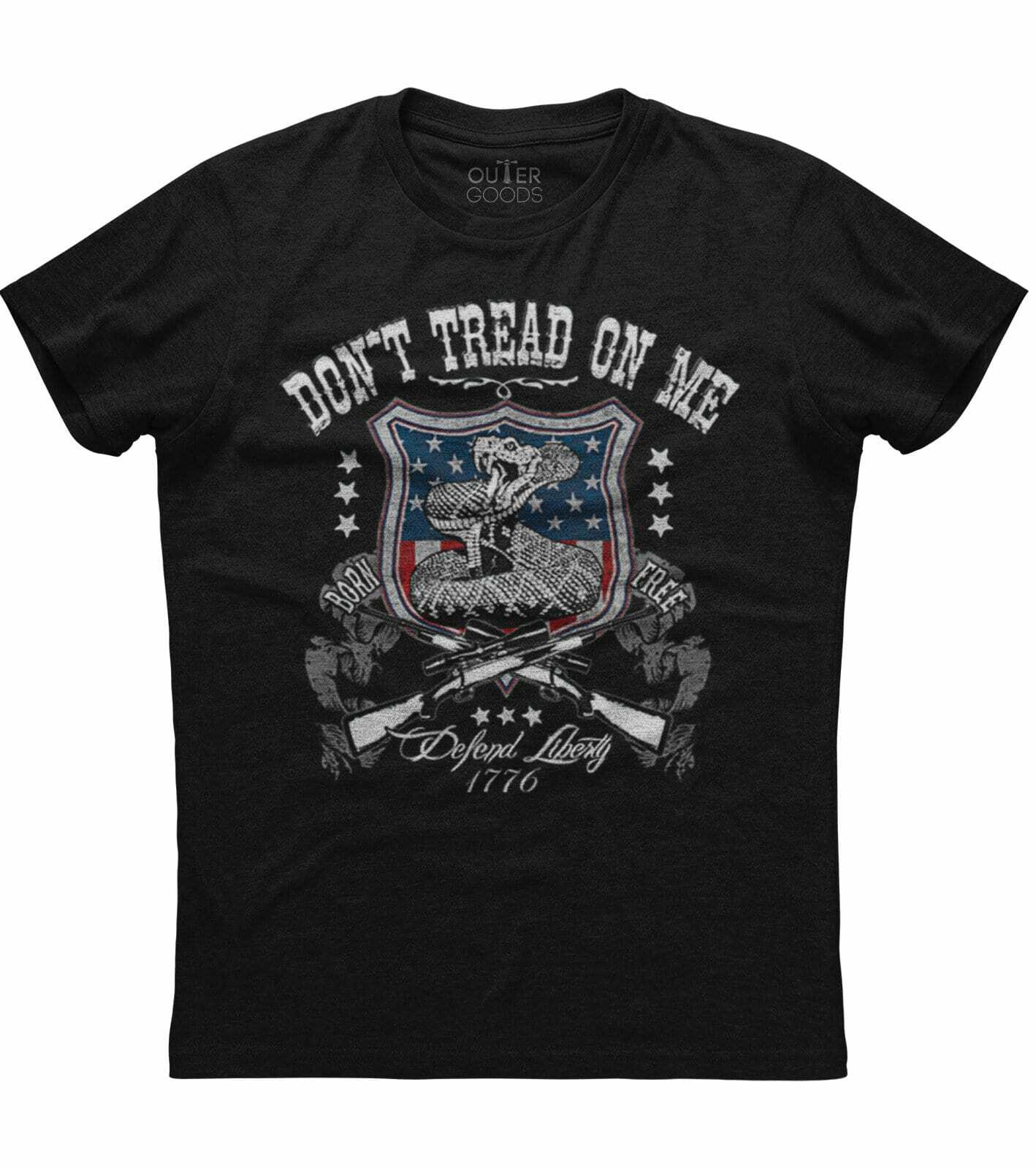 Don't Tread On Me Defend Liberty, Patriotic Men's New Black Trending T-shirt gallery