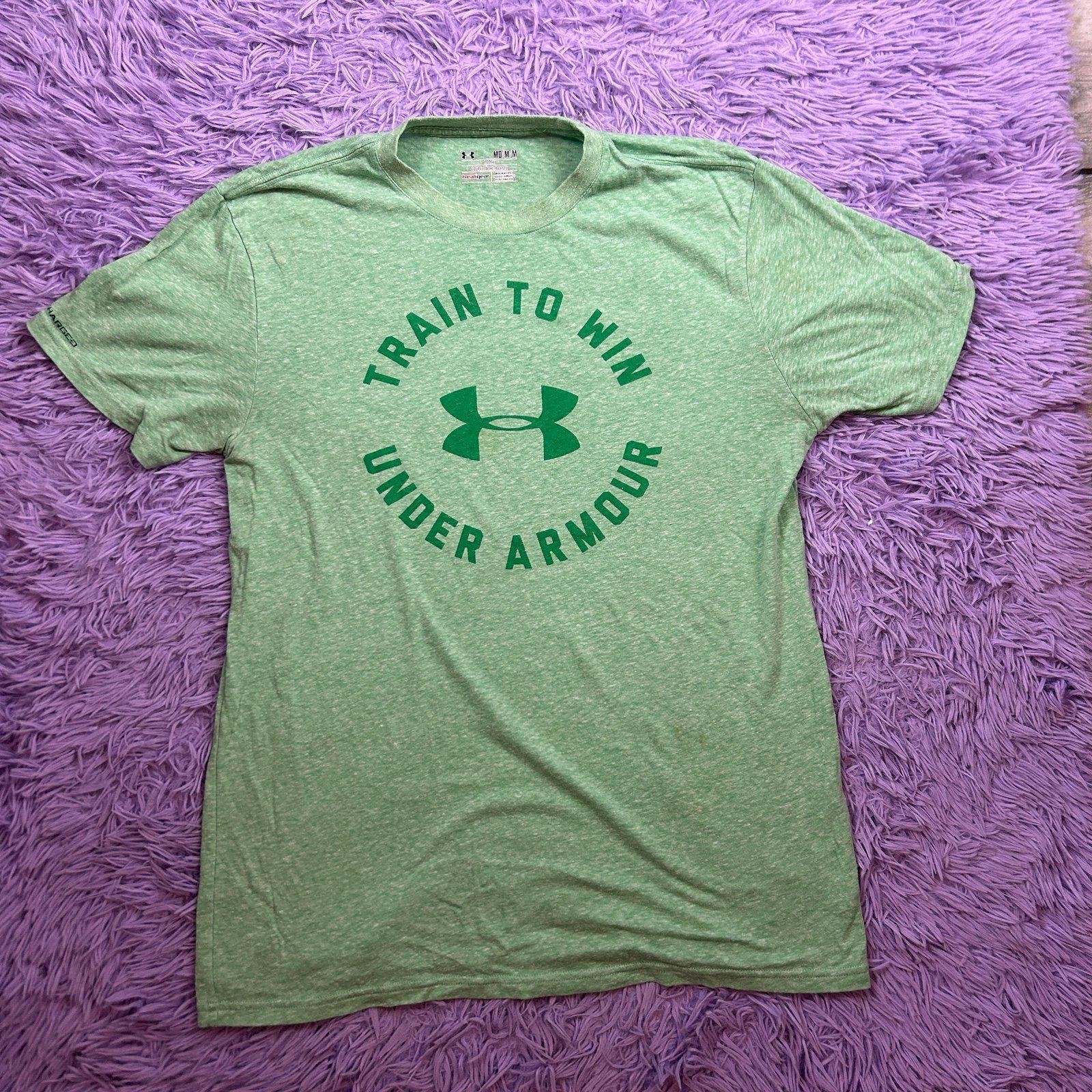 Under Armour Train To Win Men's Green Graphic T-Shirt Size Med Athletic Gym Tee gallery