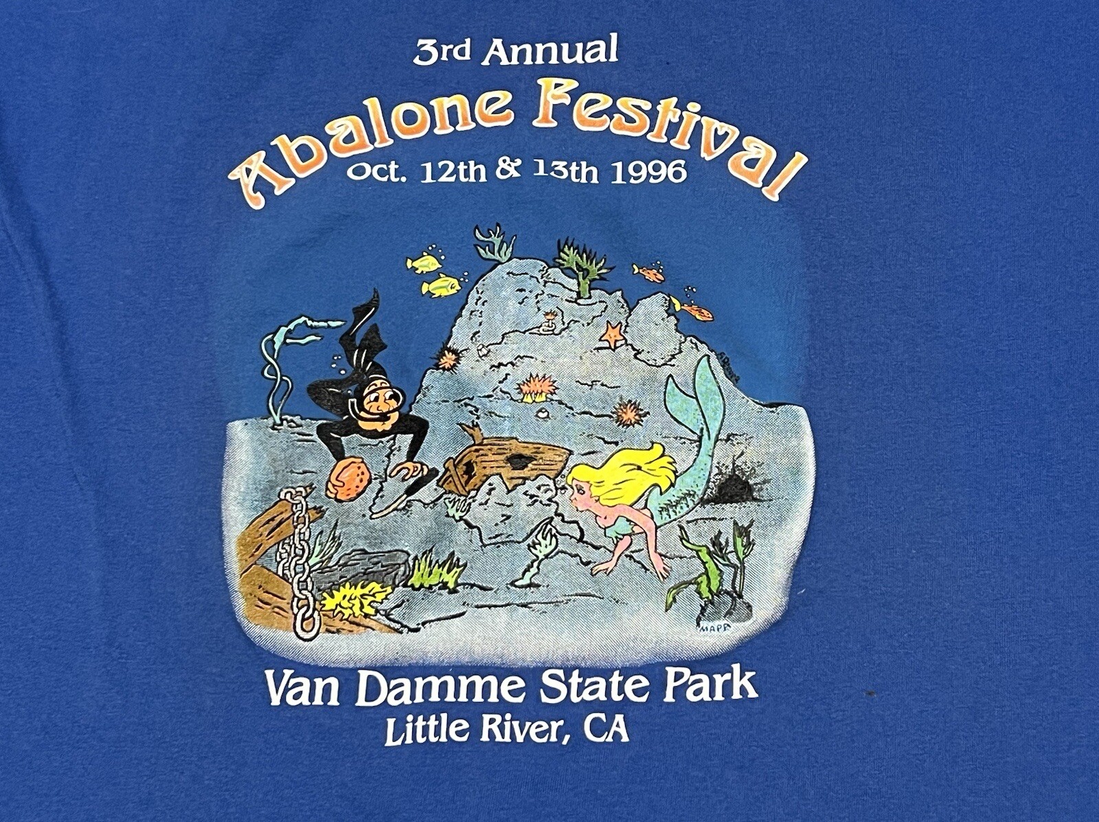 Vintage Hanes Beefy 90s USA Made Scuba Mermaid Festival XXXL gallery