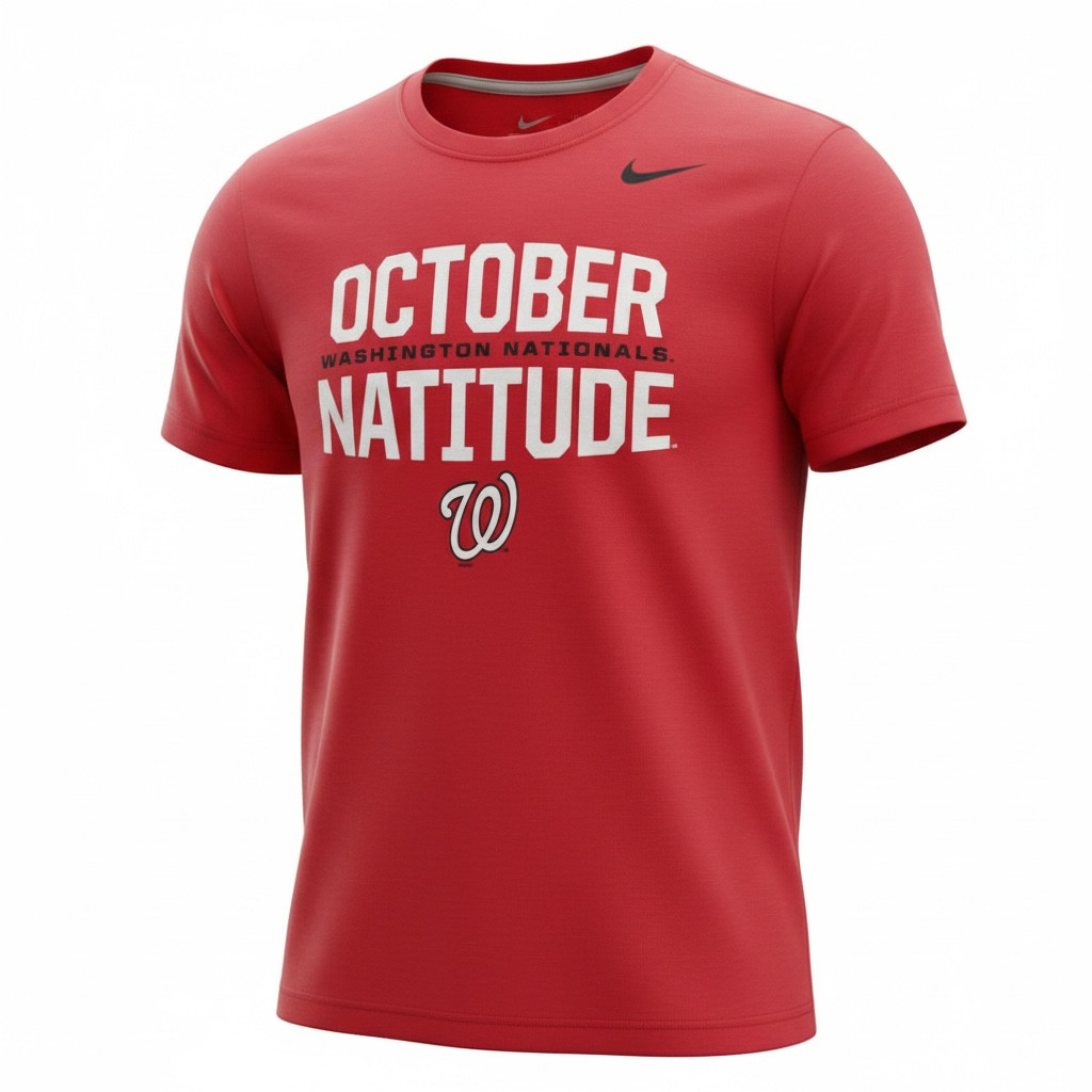 Washington Nationals “Natitude” NIKE TEE Classic Logo Red T-Shirt Men's Size M gallery