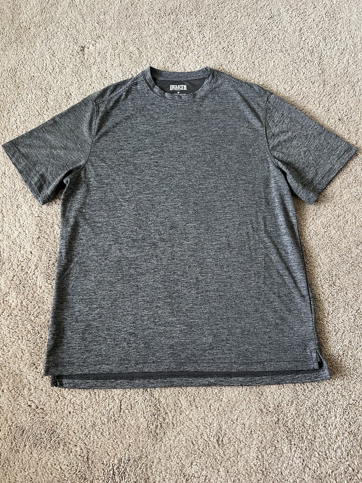 Duluth Trading T Shirt Mens Medium Gray Heather Nylon Blend Performance Tee