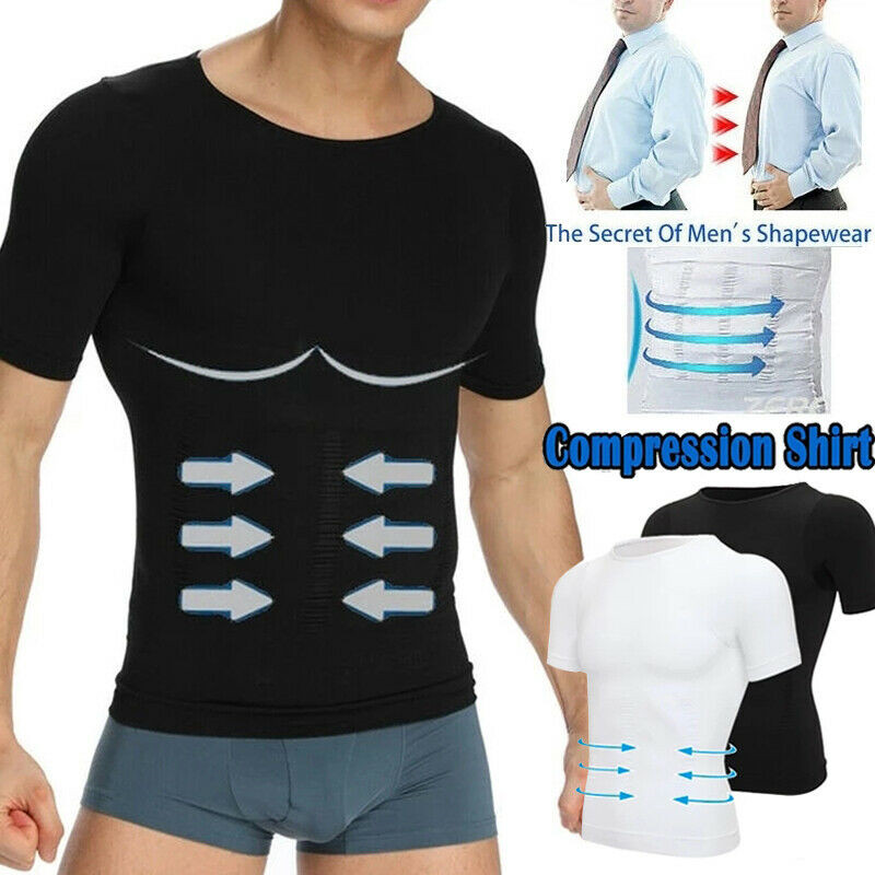Men Crewneck Pullover T-Shirt Compression Shaper Tummy Control Slimming Tank Top gallery