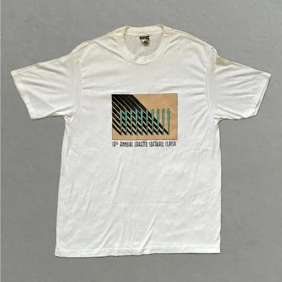 Vintage 80’s 10th Annual Loretto Softball Classic Sports Retro T-Shirt. Size XL.