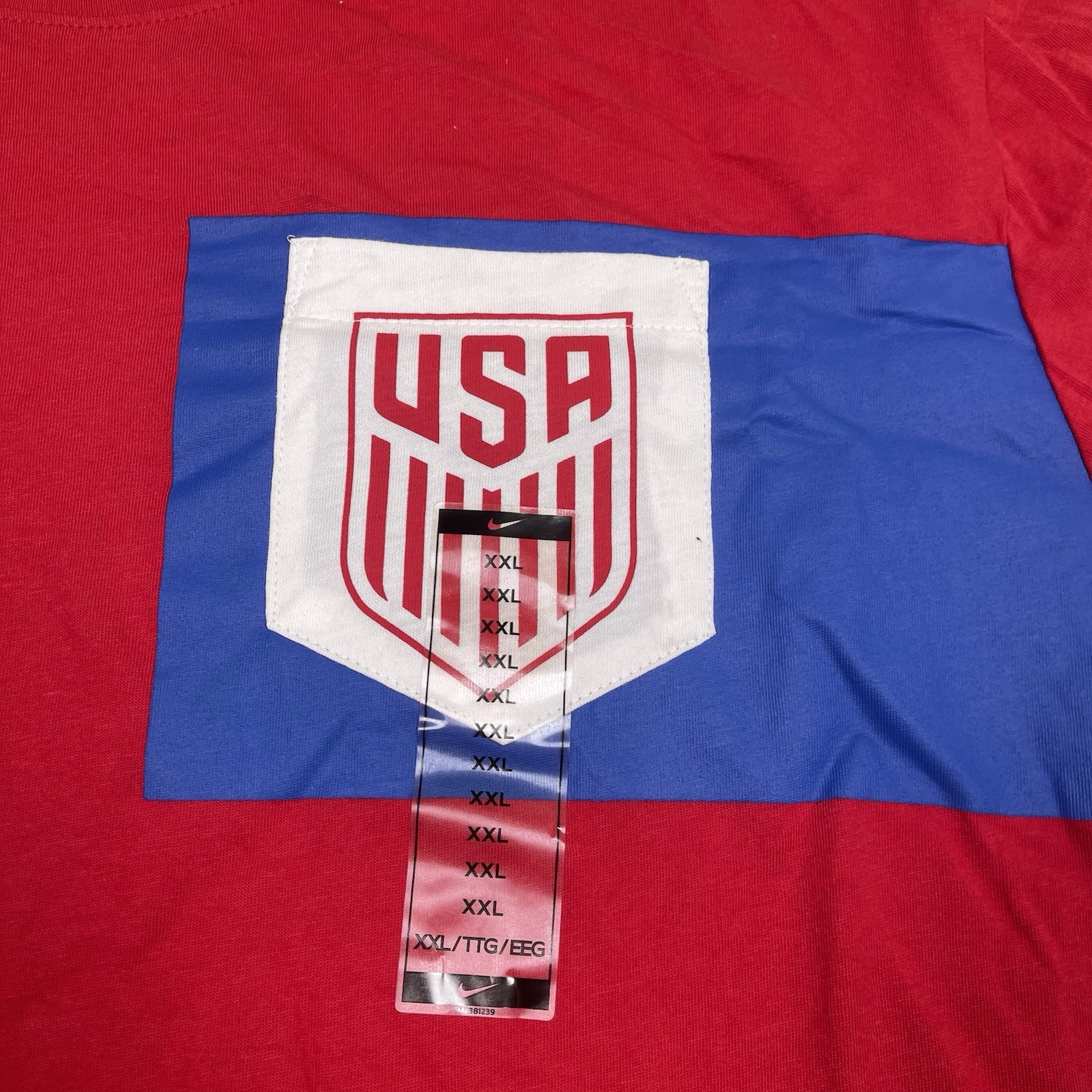 Nike Team USA Men's National Soccer Team Athletic Cut T-Shirt Size XXL New Red gallery