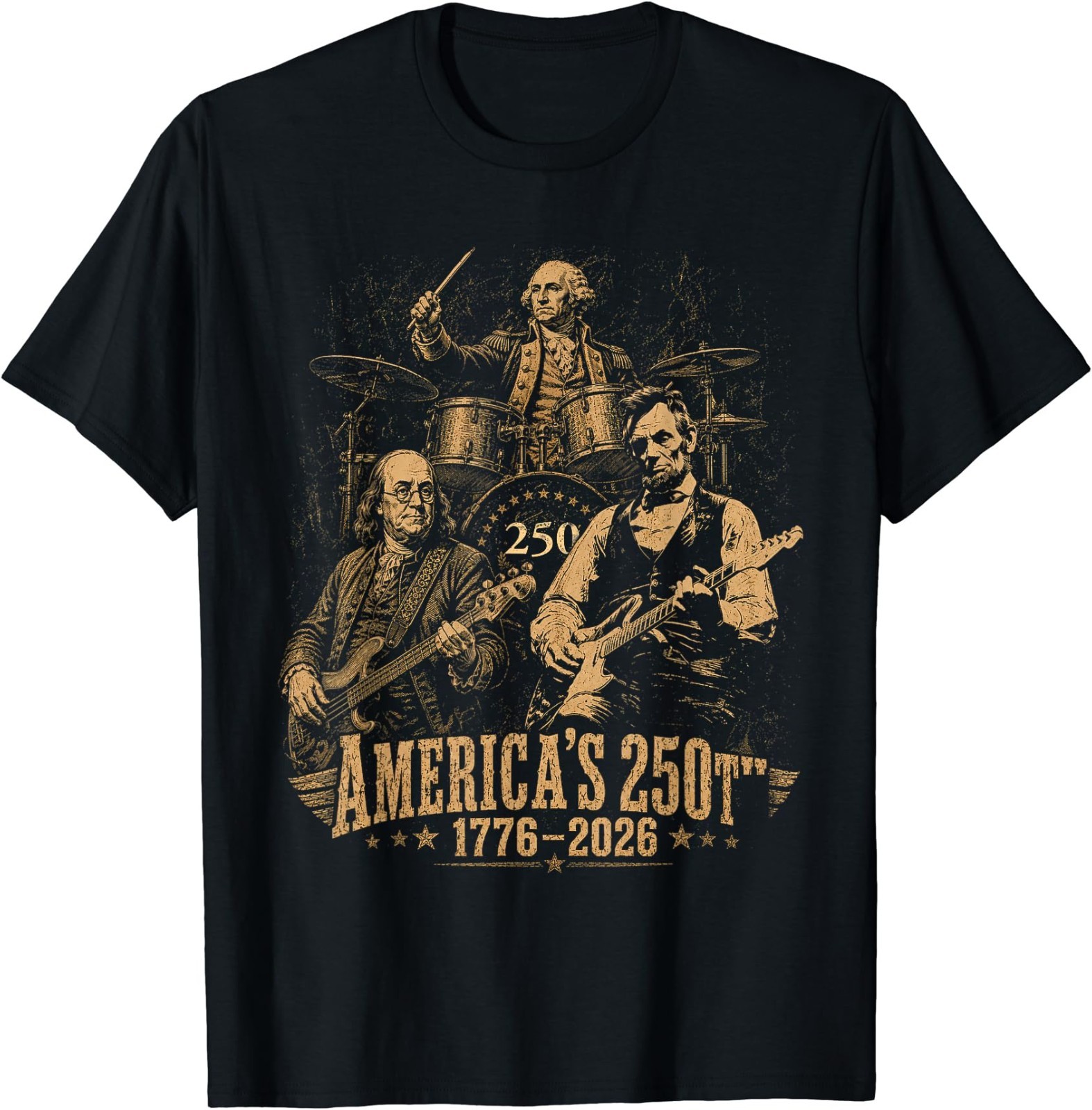 250 Years Patriot Guitar Drum Band American Flag 1776 2026 T-Shirt gallery