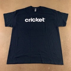 Gildan Heavy Cotton Men’s XL Black White Cricket Logo Short Sleeve T-Shirt New