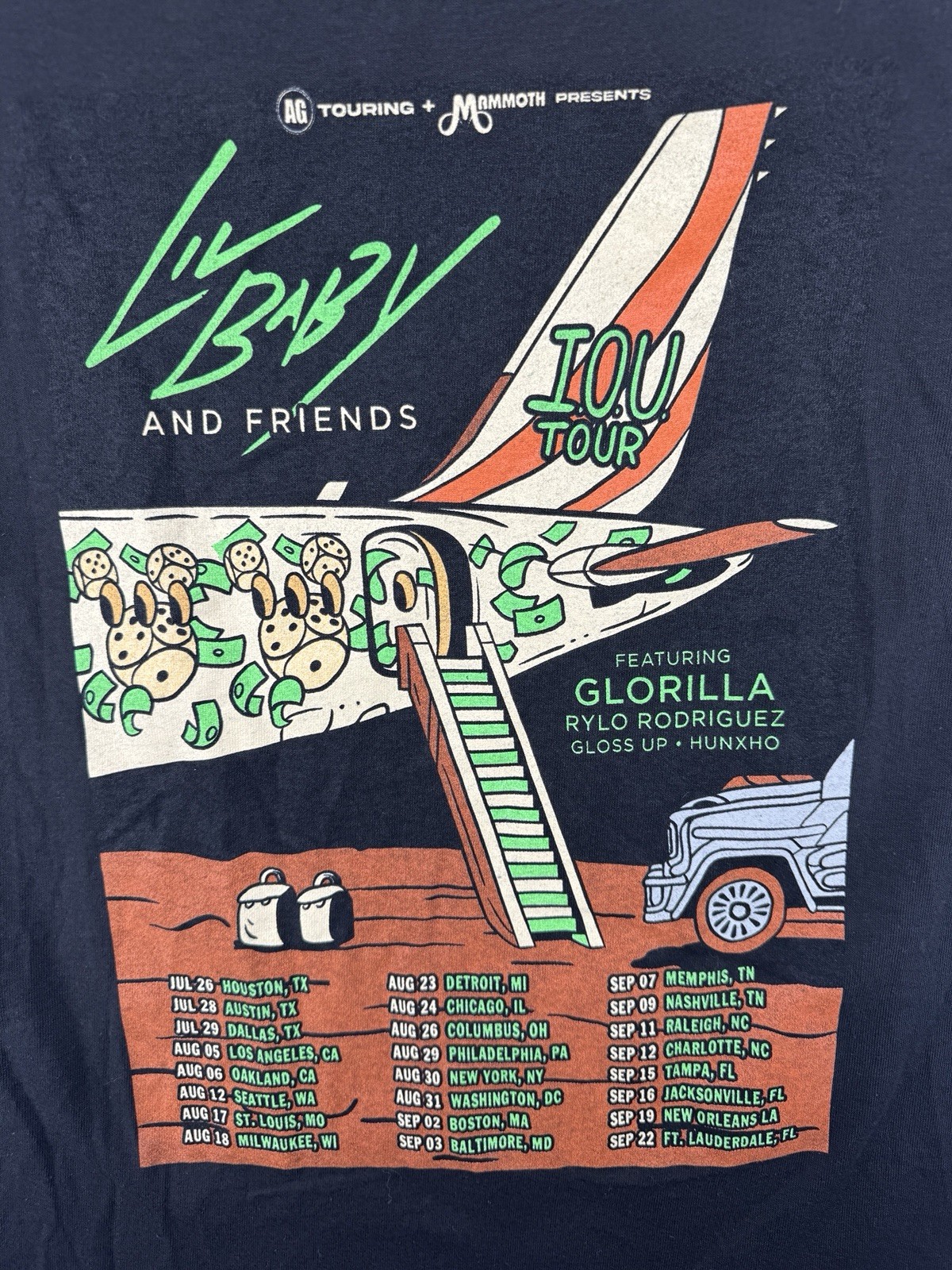 Delta Pro Weight Lil Baby & Friends IOU Tour Graphic T-Shirt Black Size L 21x29 gallery