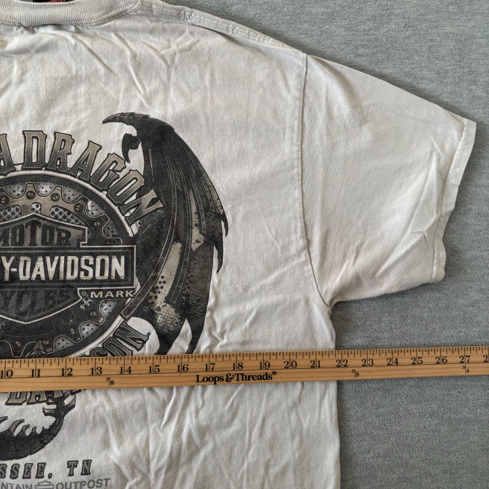 Harley-Davidson US 129 Dragon T-Shirt Mens Large Tan Tallassee TN 318 Curves Tee gallery