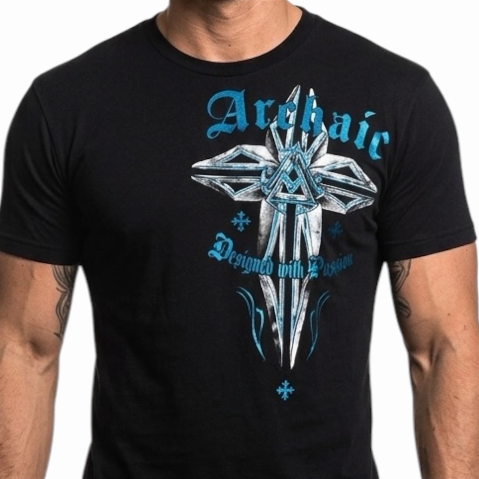 ARCHAIC by AFFLICTION Black FERAL Short Sleeve Slim Fit Y2K T-shirt NWT gallery