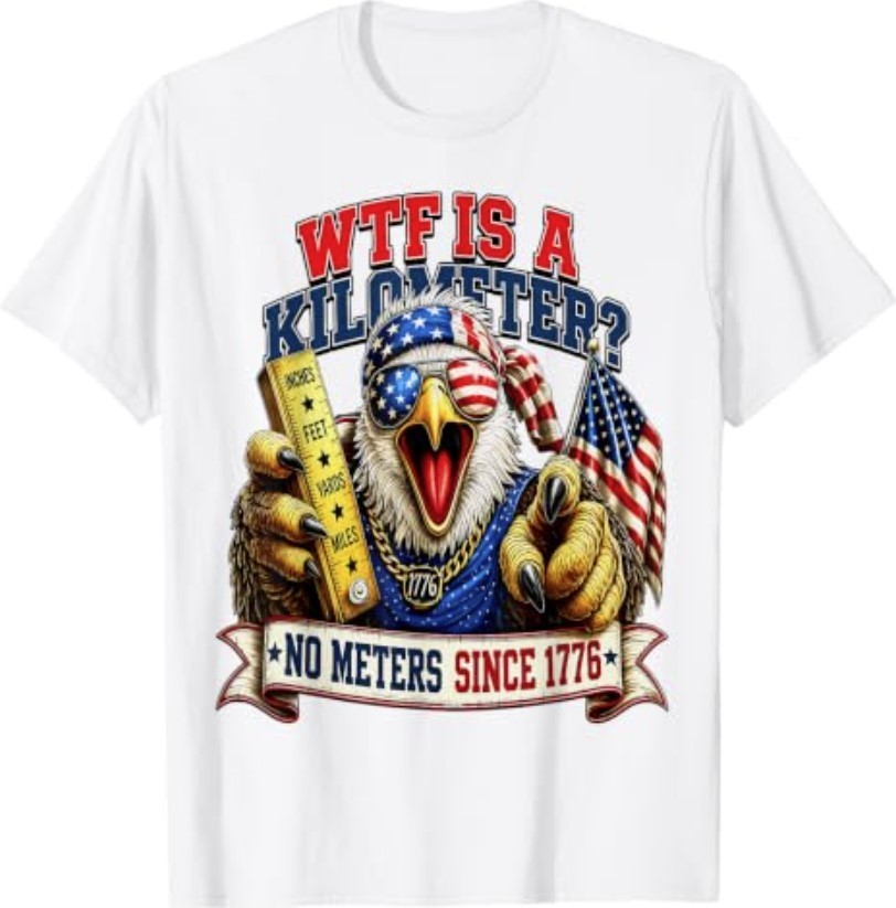 WTF is A Kilometer Funny Eagle Patriotic Humor T-Shirt gallery