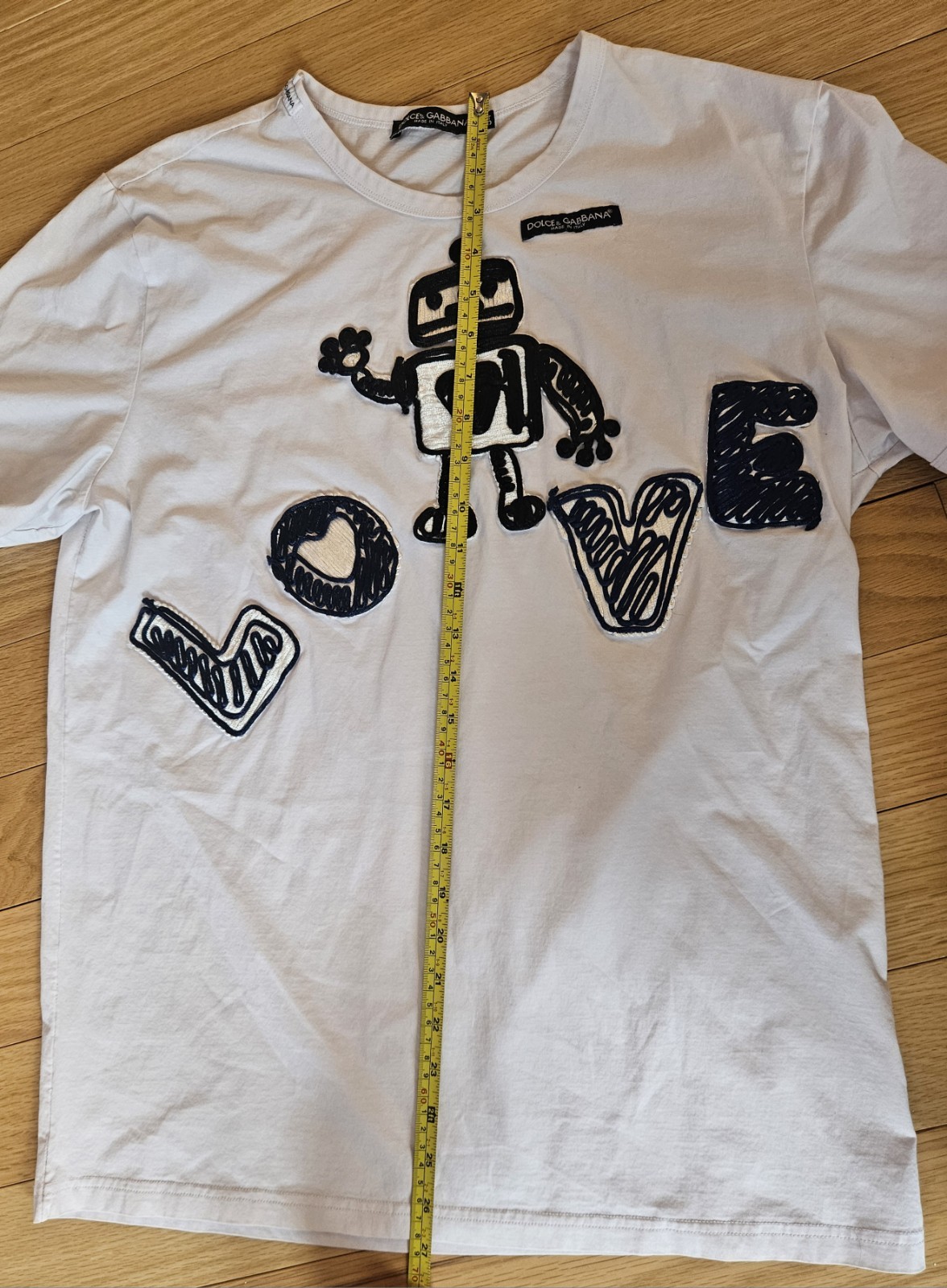 Dolce & Gabbana Robot Love T-shirt Size 54 Italian Crew Neck W/ Embroidery gallery