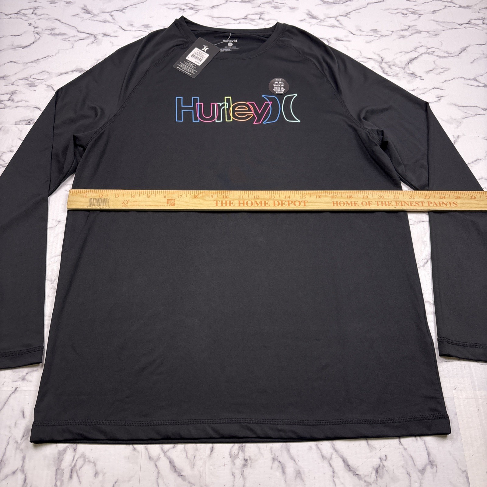 Hurley Men's Crew Long Sleeve Quick Dry UPF 50+ Black Sz L Casual New with Tags gallery
