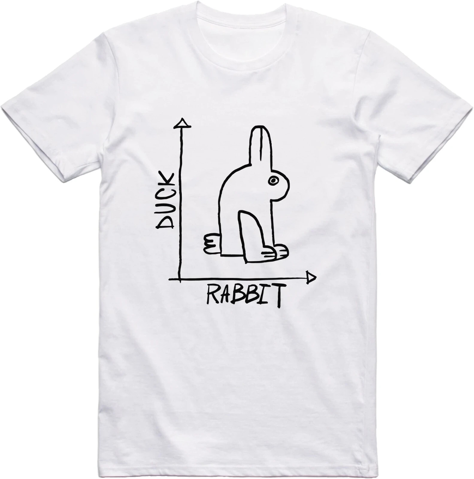 Mens Funny T-Shirt Rabbit Duck Design Regular Fit 100% Cotton Tee gallery