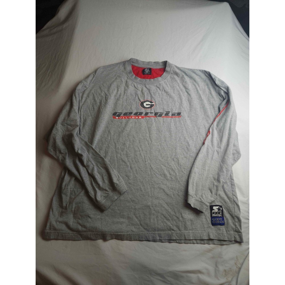 Starter Team Georgia Bulldogs Long Sleeve T-Shirt Gray Mens 3XL NCAA Fan Gear