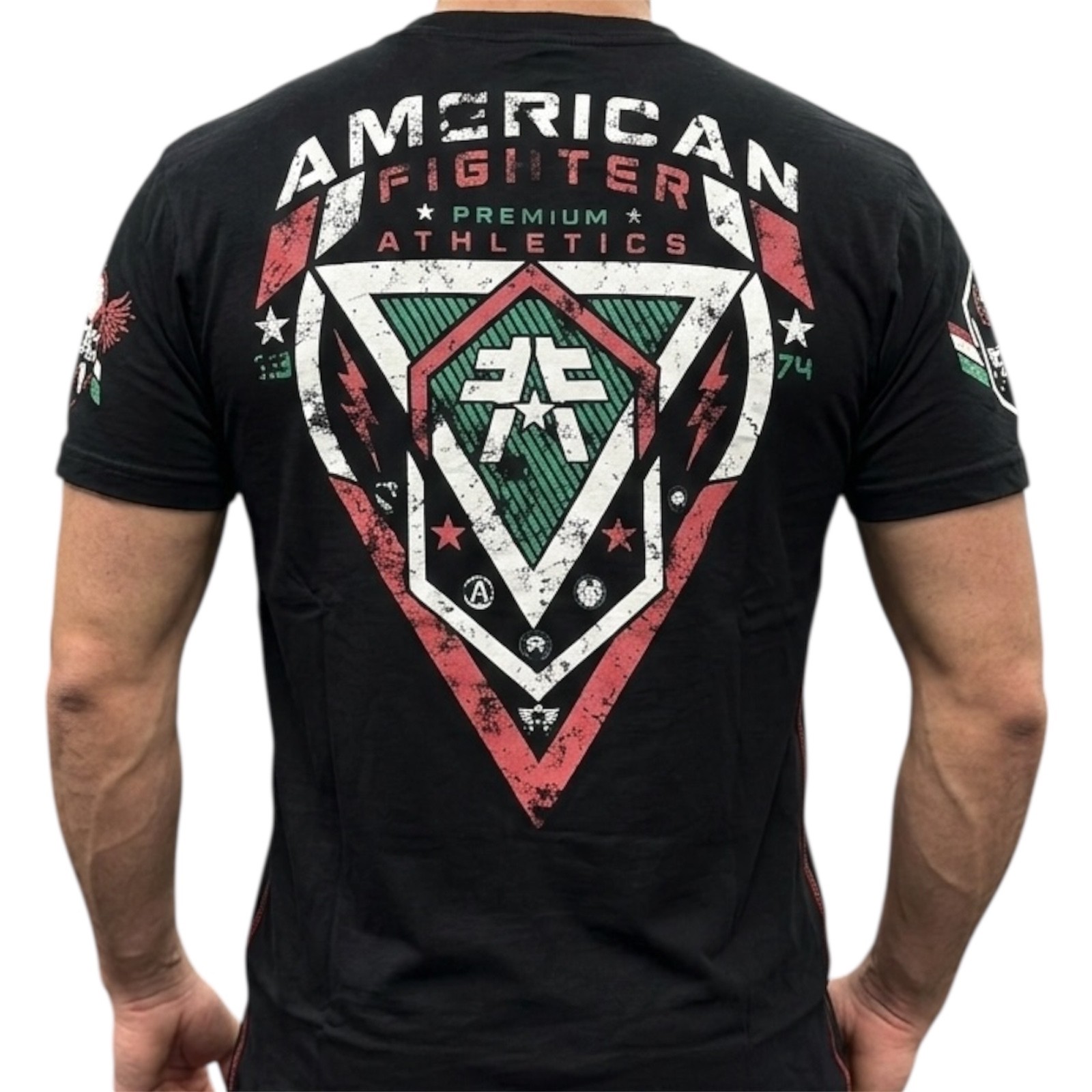 AMERICAN FIGHTER Black Red Green Mexico IRWINDALE Athletic Graphic T-shirt NWT gallery