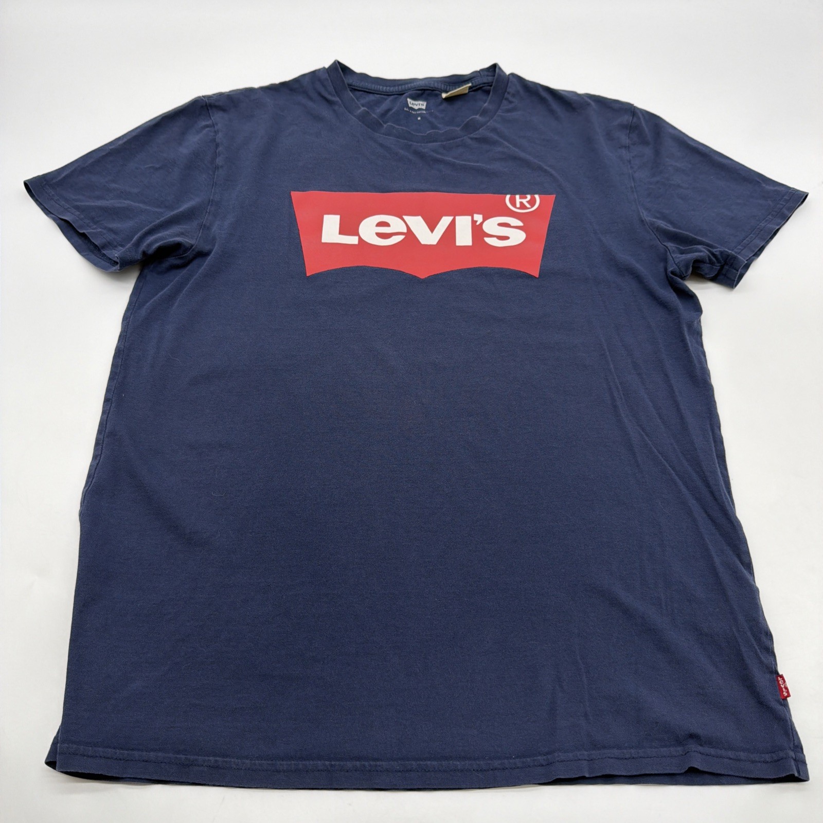 Levis T-shirt Men M Blue Graphic Print Logo 100% Cotton.#47217