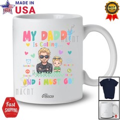 Custom Name My Daddy Is Calling; Father’s Day Son Dad Sunglasses Family T-Shirt