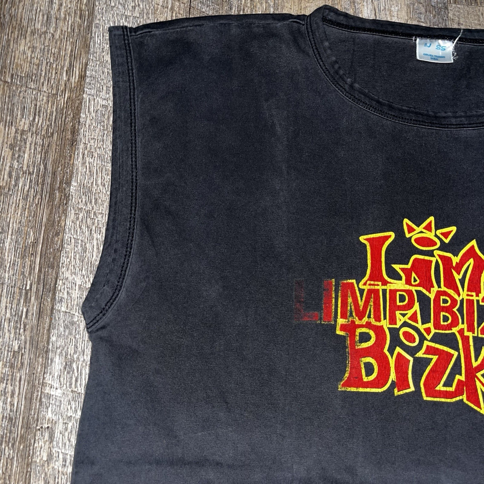 Vintage Black Faded Limp Bizkit Band Tour Muscle Tee Size Large gallery