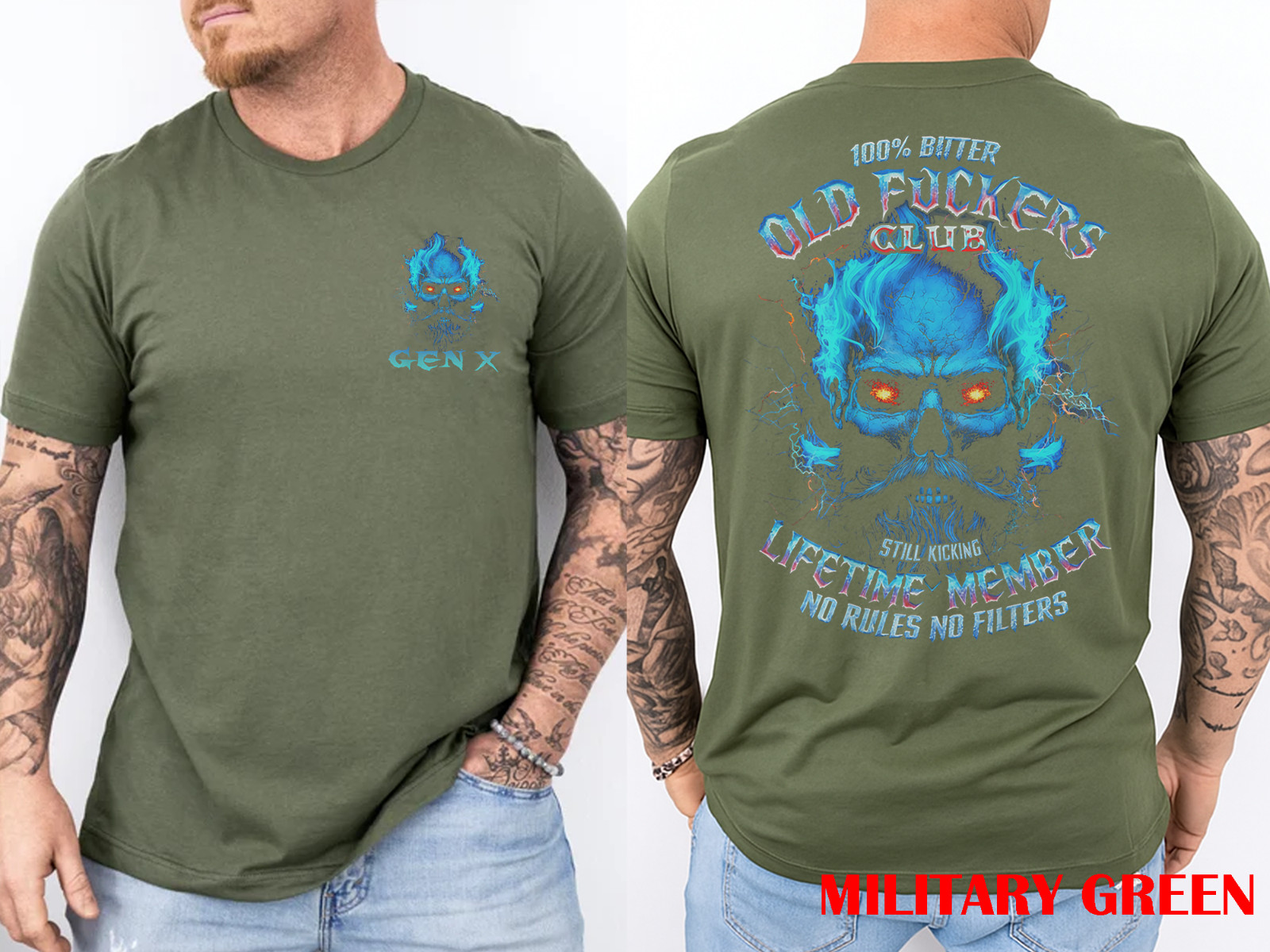 GEN X 100% Bitter Old F*cker Club 2 Sided T-Shirt gallery