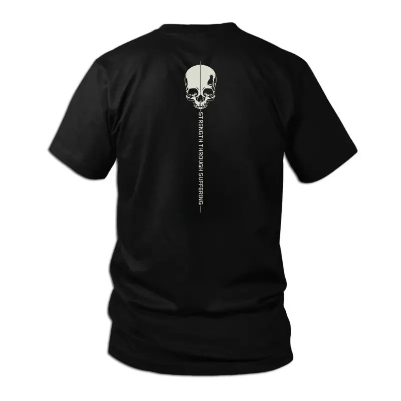 Strength Through Suffering Skull Tactical T-Shirt for Men, Minimalist Military M gallery