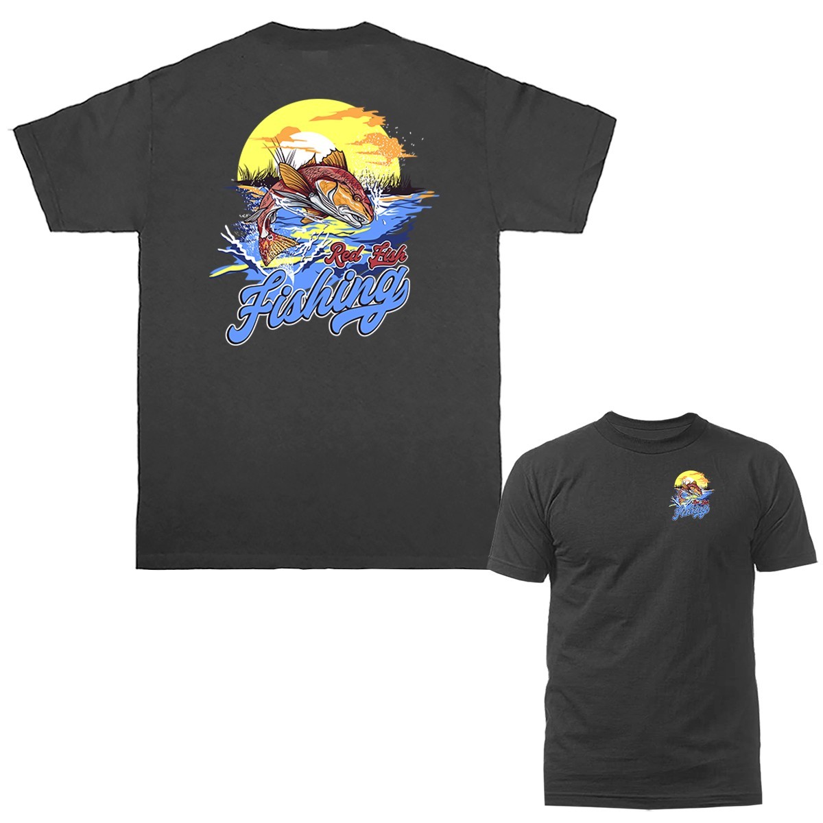 Red Fish Fishing Outdoor Sports Fishing T-Shirt