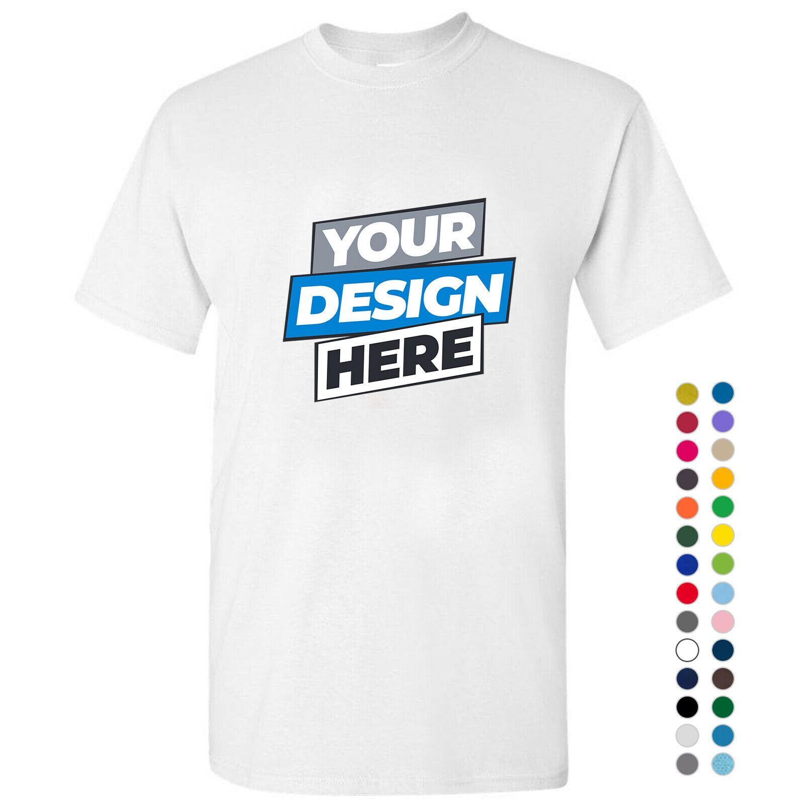 Personalised Customised Mens Custom Printed White T-Shirt Logo Text Printing Tee gallery