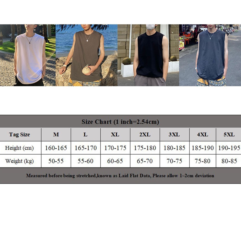 Fashion Vacation Daily Men's Vest Summer Tank Solid Tops Casual Slight Stretch gallery