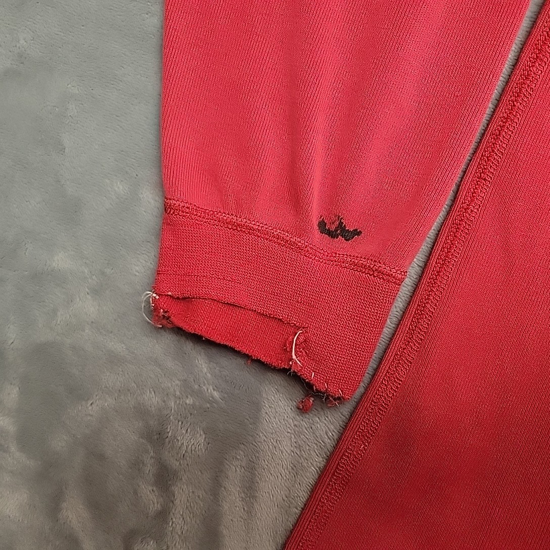 Vintage Eddie Bauer Henley Shirt Men L Red Ribbed Knit Distressed Grandpa Logger gallery