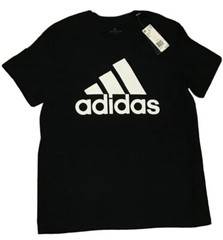 adidas Black T-Shirt Basic BOS Tee Men’s Sz Large 3 Stripes Logo Athletic NWT