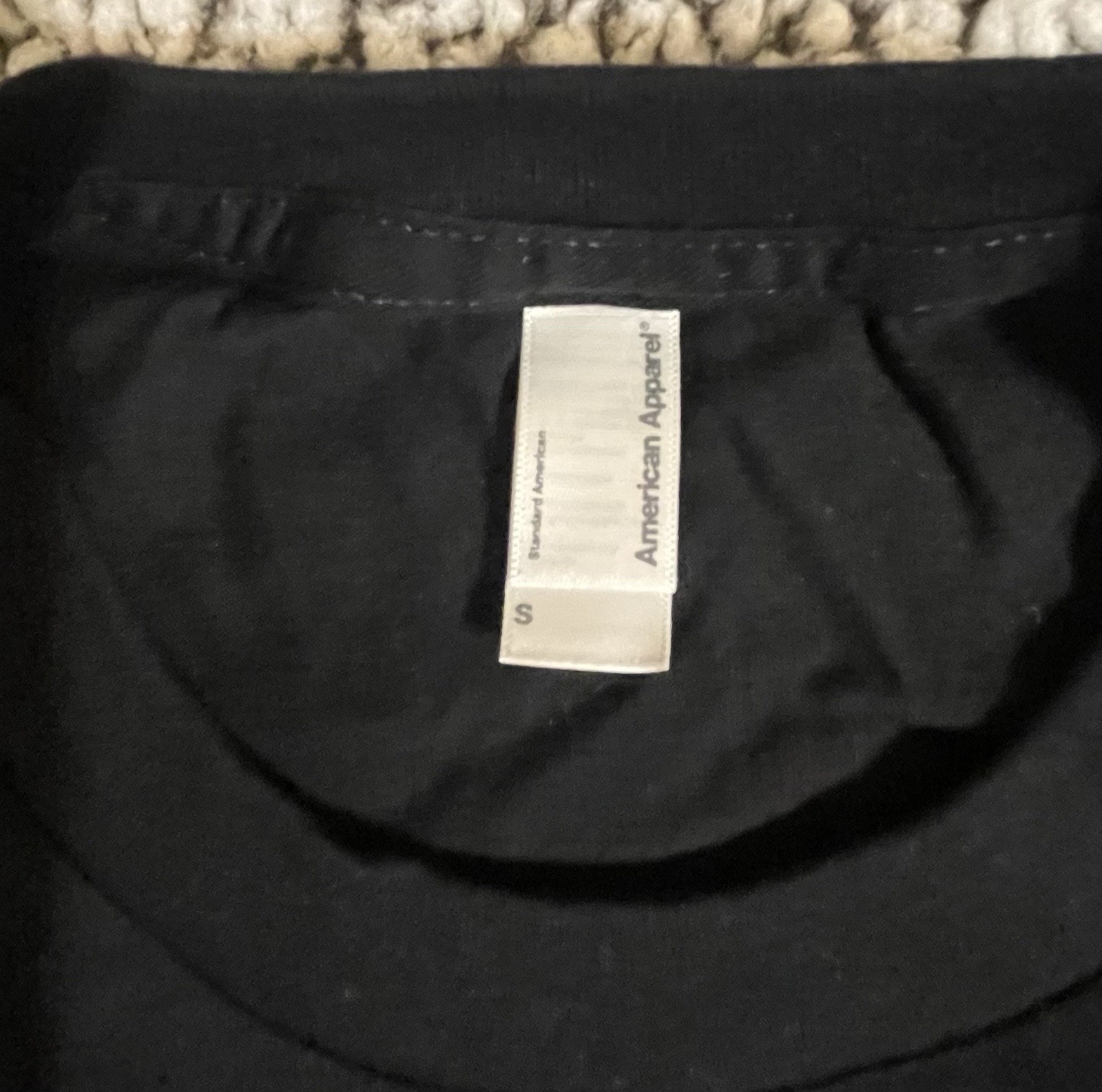American Apparel Fine Jersey 100% Combed Cotton T-Shirt Black Small Made In USA gallery