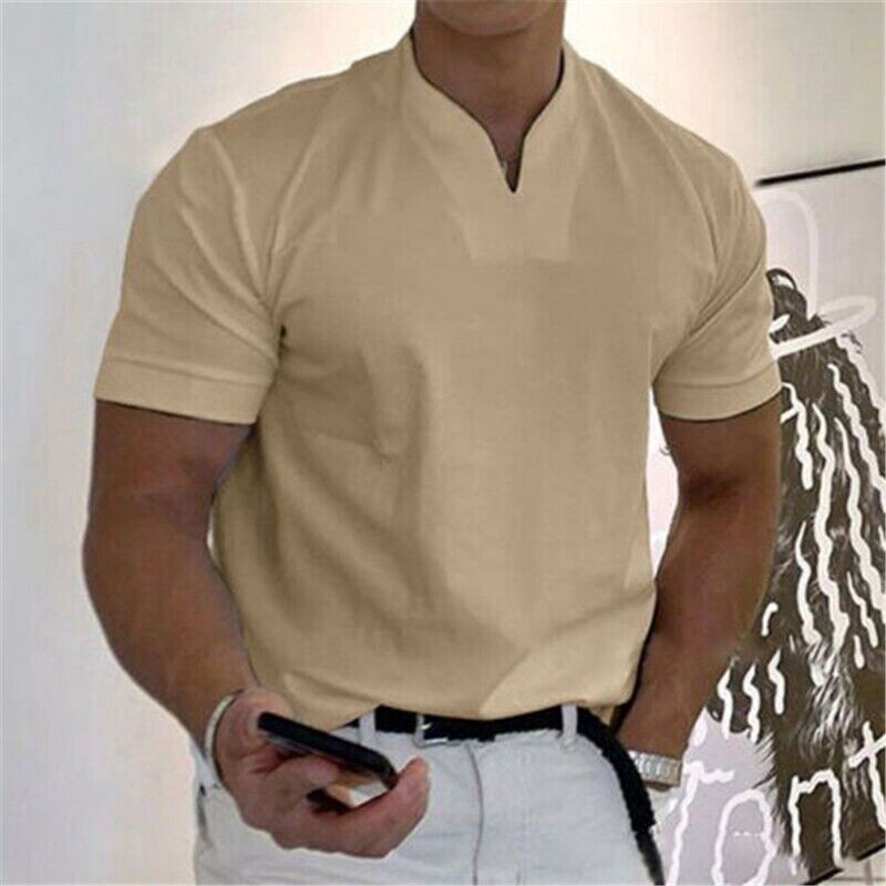 Men Sports Short Sleeve Solid Loose Casual Linen Shirts Shirt Blouse Tops Summer gallery