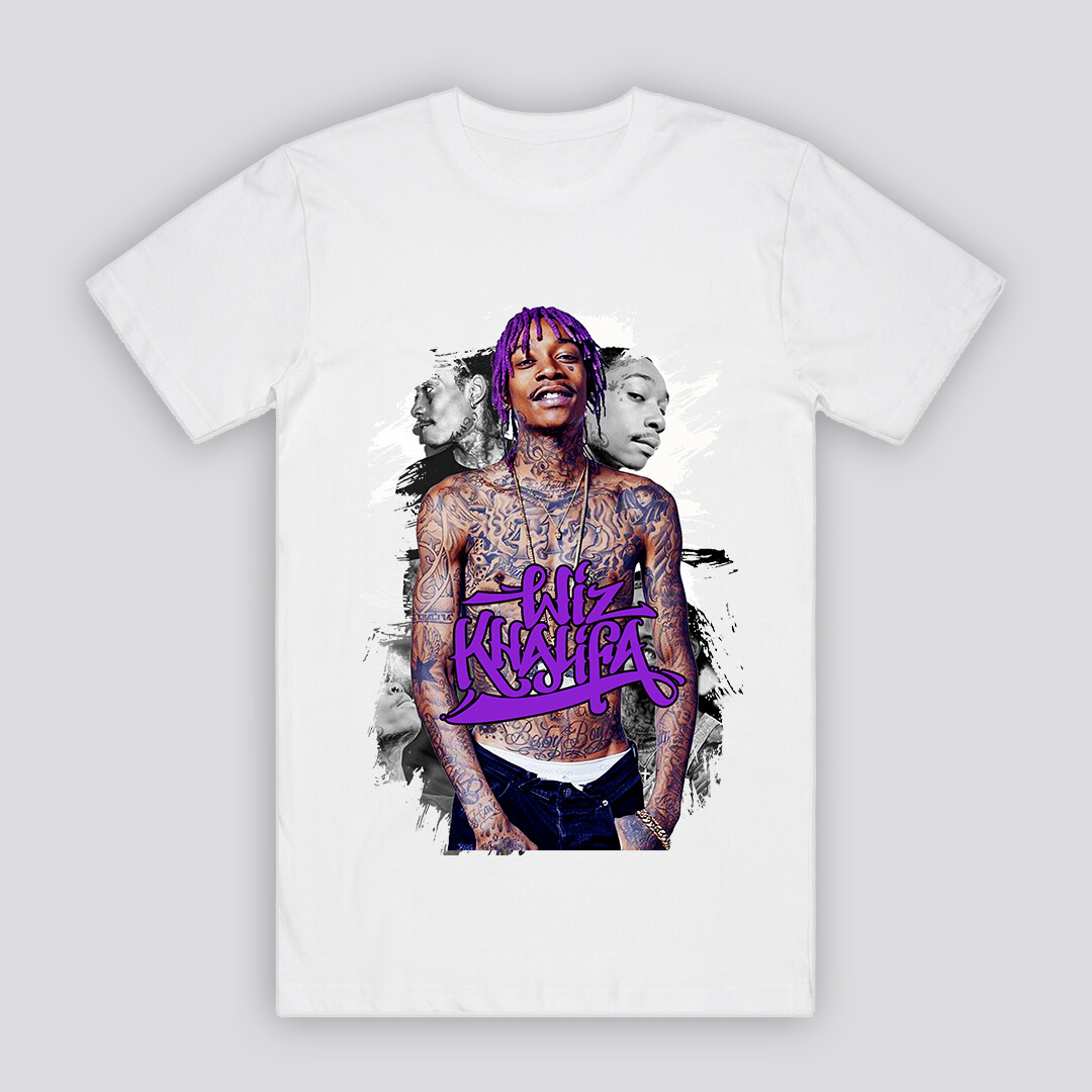CUSTOM T SHIRT WIZ KHALIFA RAPPER MUSIC HIP HOP R&B VINTAGE TEE ARTIST POP