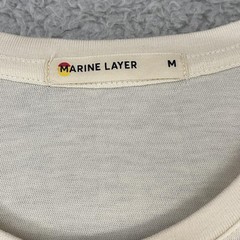 Marine Layer Shirt Mens Medium White Stripe Crewneck Tee Soft Lightweight