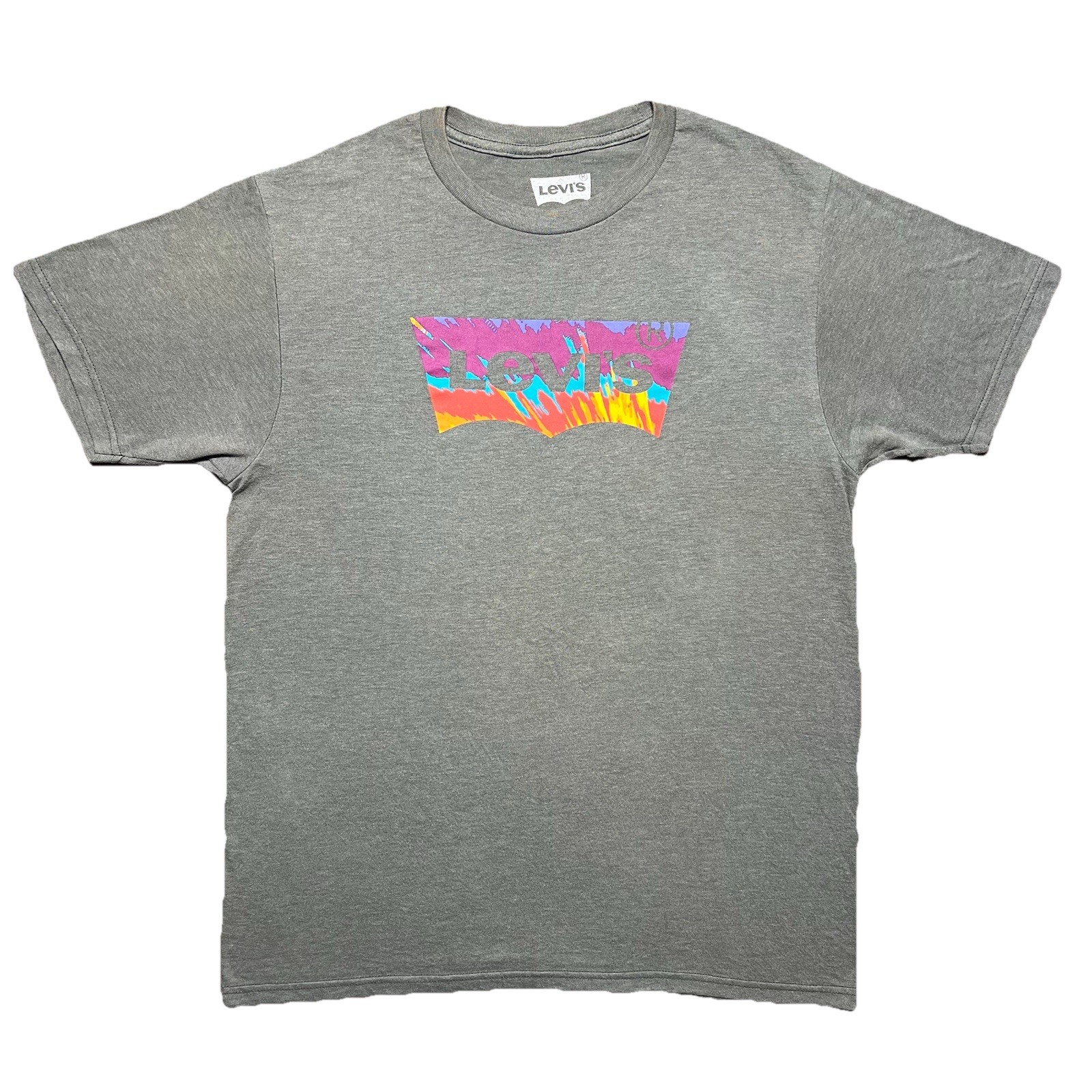 Levis Southwestern Neon Batwing Logo T Shirt Mens Medium Gray Retro Western Tee gallery