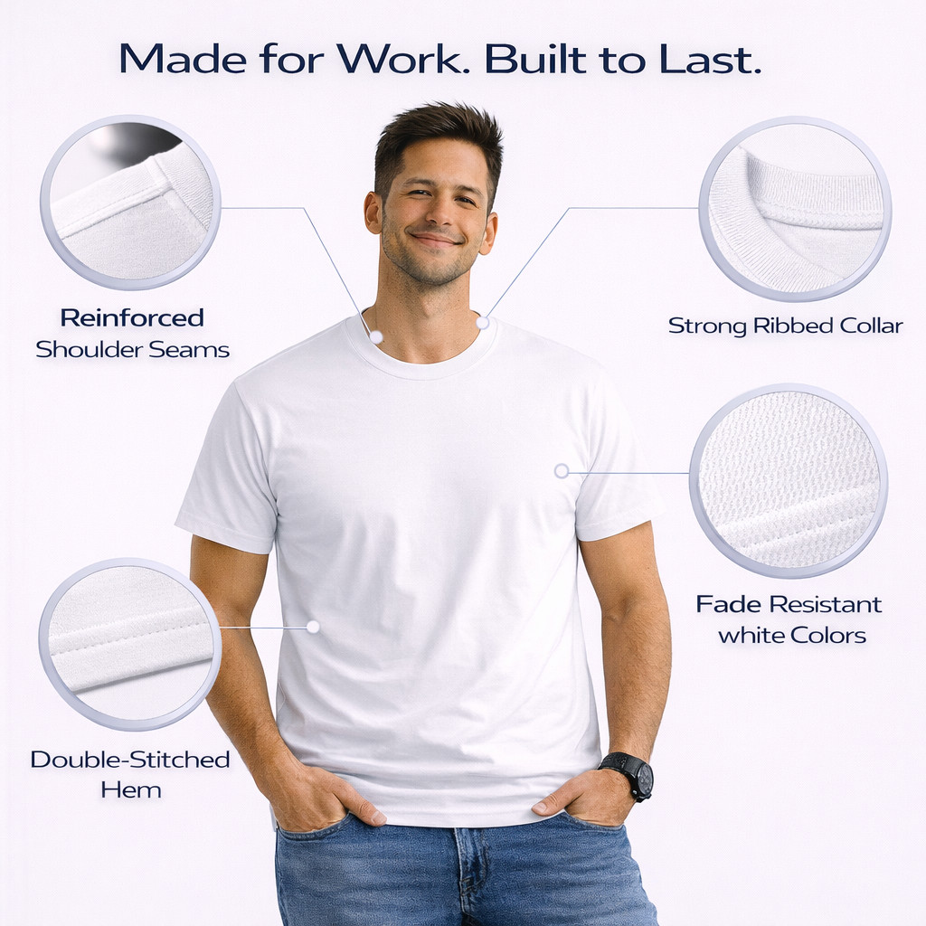 BILLIONHATS 6 Pack Men's Bulk Big Tall Short Sleeve Cotton Lightweight T-Shirt gallery