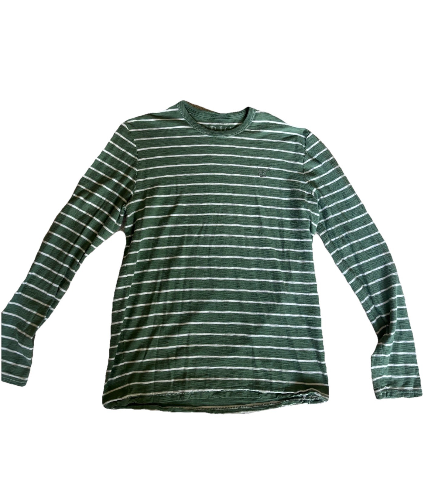 American Eagle Outfitters Men’s M Long Sleeve Crew Neck Striped Logo T-Shirt