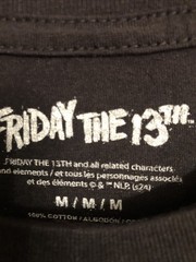 Jason Friday the 13th Black Cotton Graphic SS Tee Shirt. Size Mens Medium NWOT