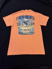 Pro Player Palm Beach Florida Double-Sided Graphic Tee Orange Crew Neck S