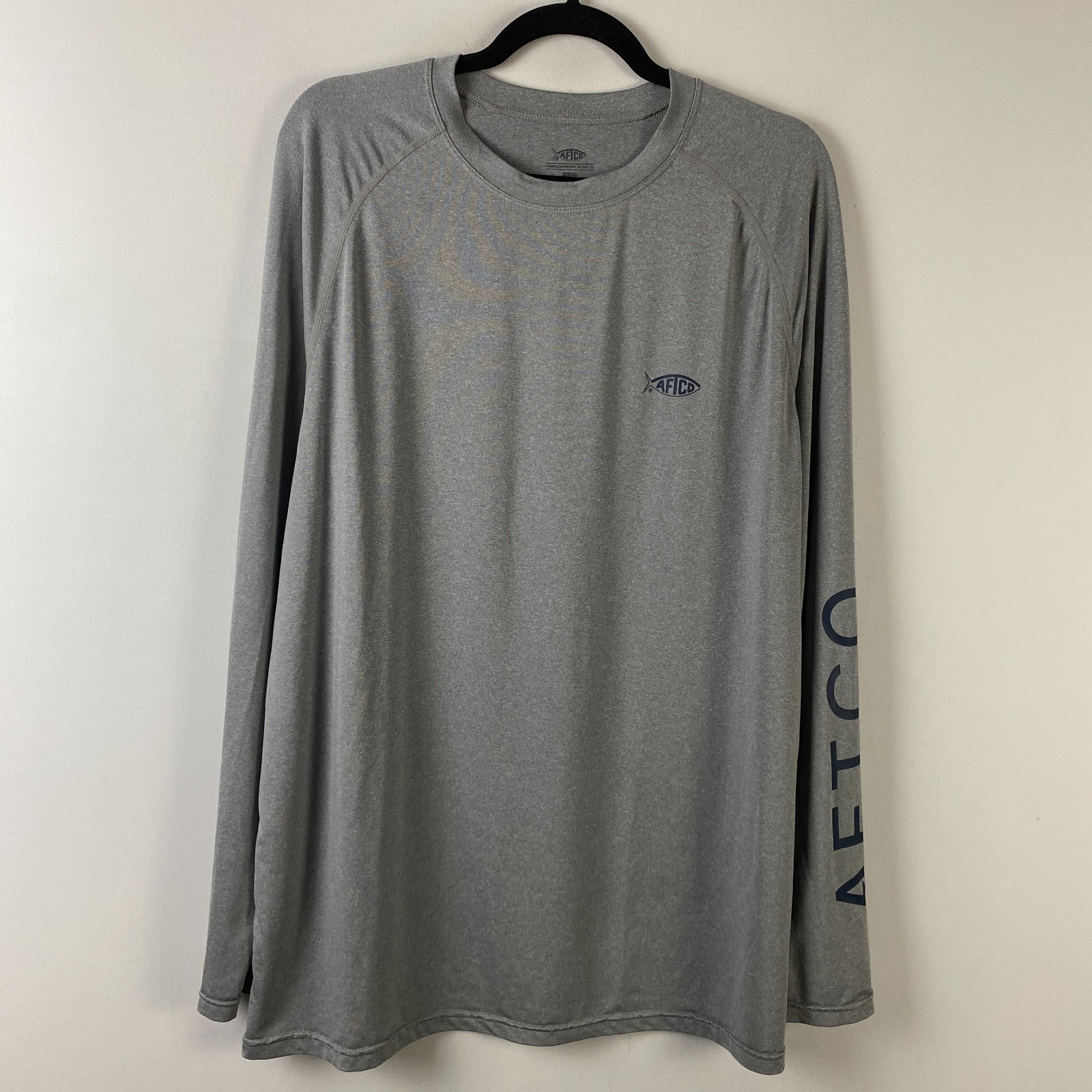 AFTCO T Shirt Mens XL Long Sleeve Tee Fishing Long Sleeve Pullover Gray gallery