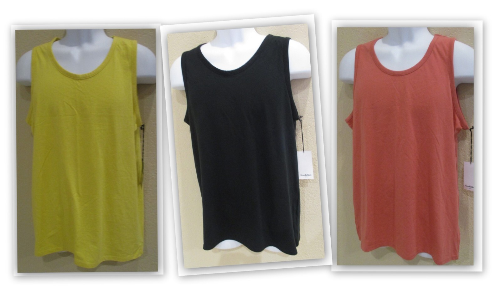 Standard Fit Jersey Tank Tops Goodfellow Men's Black / Faded Rose / Yellow gallery