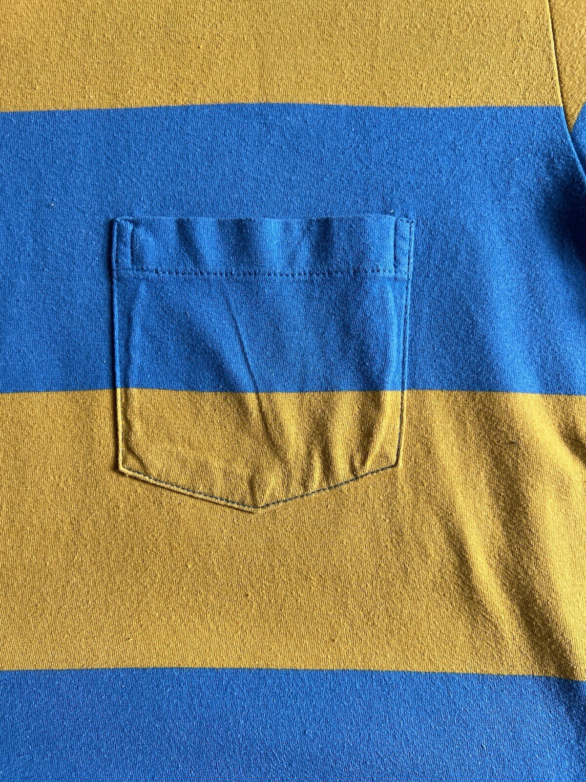 LVC T-Shirt M 50s Single Stitch Levi’s 2015 Wide Stripe Pocket Rare Blue Yellow gallery